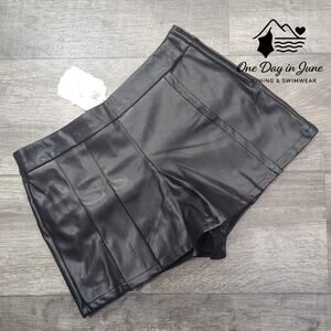Altar'd State Black Faux Leather Shorts